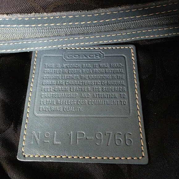 Coach Penelope 9766 Blue Leather Satchel Shoulder Bag Authenticated Turn Lock - Picture 5 of 16